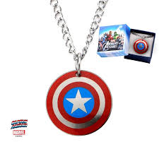 Check spelling or type a new query. Marvel Stainless Steel Captain America Shield Kids Pendant