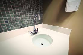 A minimalist take on a classic bathroom #vanityunit. Corian Sinks New Ohio Valley Supply Company