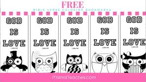 You'll enjoy this long list of free bible printables for adults & children, bible reading plans, activity sheets, perfect for personal or group use!! Free Printable God Is Love Coloring Bookmarks For Kids Mama Teaches