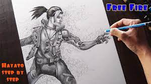 These step by step drawing lessons are designed for people of all ages and skill levels. How To Draw Free Fire Character Hayato Step By Step Youtube