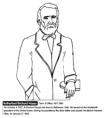 Color the pictures online or print them to color them with your paints or crayons. U S President Rutherford Hayes Coloring Page Crayola Com