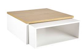 de design sobre et epure ces deux tables basses blanches mettront une pointe de lumiere et de table basse blanche table basse bois table basse blanche et bois
