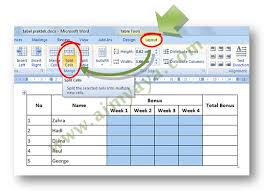 Cara Cepat Memecah Split Cells Di Table Microsoft Word Cara Aimyaya