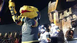 Vegas golden knights split face mascot. Get To Know Chance The Golden Knights New Mascot