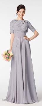 Grey Lace Modest Mother Of The Bride Dress With Elow Sleeves Light Blue Prom Dress Grey Bridesmaid Dresses Light Blue Wedding Dress