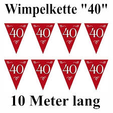 Sie sind auf eine rubinhochzeit eingeladen und benötigen eine originelle und besondere geschenkidee für den 40. Wimpelkette 40 Rubinrot Dekoration 40 Hochzeitstag Rubinhochzeit 40 Geburtstag