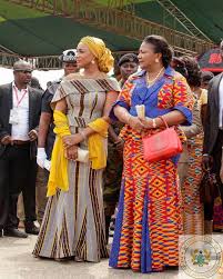 The First Lady Rebecca Naa Okaikor Akuffo Addo Right Second Lady Samari Bawumia Sbawumia Left Of African Fashion African Clothing African Fashion Ankara