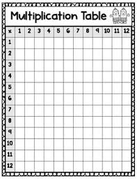 Multiplication Chart Up To The 12s Freebie