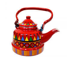 ابريق نقشه عسيري احمر مع صفاية 14 م