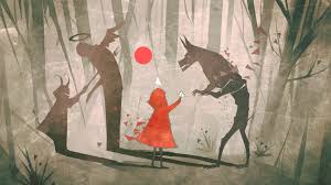 Vintage little red riding hood drawings wolf wall decal. Wallpaper Little Red Riding Hood Traditional Art Angel Demon Fantasy Art Fantasy Girl 1920x1080 Splitz070 986543 Hd Wallpapers Wallhere