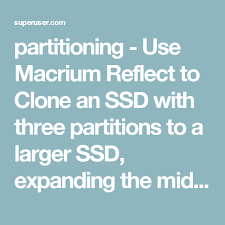Use Macrium Reflect To Clone An Ssd With Three Partitions To A Larger Ssd Expanding The Middle Partition Ssd Reflection Computer Technology