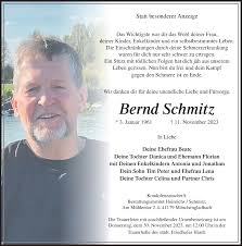 Traueranzeigen von Bernd Schmitz