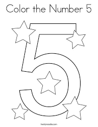 Color The Number 5 Coloring Page Twisty Noodle Numbers Preschool Coloring Pages Learning Numbers