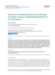 Pdf Science As A Human Endeavour Outlining Scientific Literacy And Rethinking Why We Teach Science