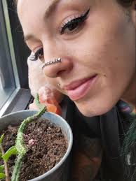 Sweet baby Dee smelling the flowers 🌸😆❤️🐾 (Dehlia)