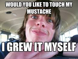 Would You Like To Touch My Mustache I Grew It Myself Creepy Mark Quickmeme