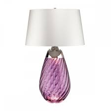 Shop for large lamp shades at bed bath & beyond. Plum Coloured Glass Table Lamp Made In Portugal With Off White Shade