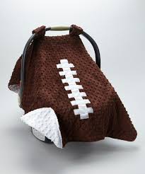 Look At This Brown Minky Dot Football Car Seat Cover On Zulily Today Baby Boy Football Carseat Cover Football Baby