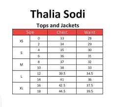 Thalia Sodi Clothing Size Chart Thalia Clothing Size Chart Size Chart