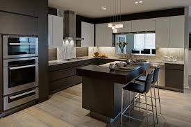 Foil kitchen with stainless toe kick. Modern Condo Kitchen With Wood Block And Granite Island Hgtv