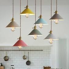 Multi Color Cone Pendant Light Macaroon Metal 1 Light Hanging Light In Blue Brown Gray Green Red White Yellow Restaurant Ceiling Lights Vintage Pendant Lighting Ceiling Pendant Lights