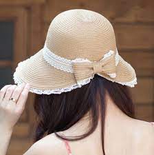 Wide Brim Straw Sun Visor Hat For Women Lace Bow Beach Hats Sun Hats For Women Visor Hats Fancy Hats