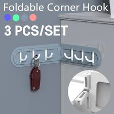 Fine looking traditional kitchen design with lovely white kitchen cabinets and corner kitchen sink pictures and brown wooden. 3 Pcs Kitchen Corner 6 Hooks Folding Wall Mounted Storage Hanging Cabinet Rack Key Holder Buy From 10 On Joom E Commerce Platform