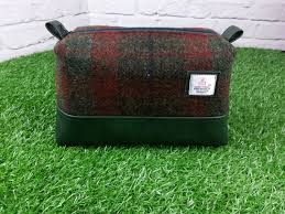 Harris Tweed Wash Bag Faux Leather Toiletry Bag Shaving Bag Etsy Leather Toiletry Bag Wash Bags Toiletry Bag
