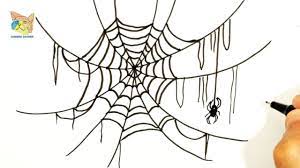 comment dessiner une toile d araignée pour halloween - YouTube