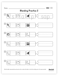 Kindergarten Blending Practice 2 Worksheet Generator K Rf 2 K Rf 3 Teach Starfall Com Reading Writing New Words Blending