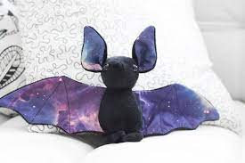 Black Galaxy Bat Stuffed Animal Plush Toy Bat Plushie Sewing Stuffed Animals Animal Sewing Patterns Stuffed Animal Sewing Patterns