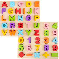 Eine buchstabiertafel (oder buchstabieralphabet, telefonalphabet, funkalphabet,. Alphabet Puzzle Wood City Abc Letter Number Puzzles For Toddlers 1 2 3 Years Old Preschool Learning Toys For Kids Educational Name Puzzle Gift For Boys And Girls 2 Pack Buy