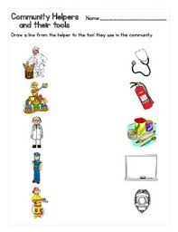 Community Helpers And Their Tools Matching Worksheet Full Color Worksheet Allowing Student Community Helpers Matching Worksheets Community Helpers Worksheets