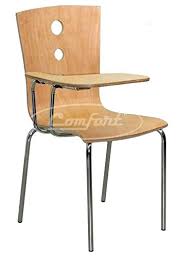 बच्चों के लिए पीवीसी की नीली राइटिंग पैड चेयर. Comfort Chairs Wooden Study Chair With Writing Pad For Students Office Brown Amazon In Electronics