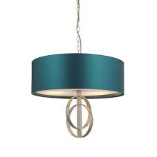 Simple and sophisticated, complete your bedroom or nursery with this fixture. Crescent Luxury Modern Drum Ceiling Light Silver Leaf Teal Lightbox