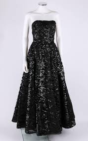 Haute Couture 1950s Black Sequin Ball Gown Evening Theater Opera Party Dress For Sale At 1stdibs Ball Gowns Evening Ball Gowns Cocktail Dress Lace