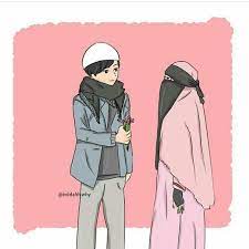 Koleksi wallpaper anime pasangan romantis. 23 Gambar Kartun Muslimah Bercadar Dan Pasangannya Kumpulan Kartun Hd Kartun Ilustrasi Karakter Animasi