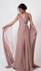 Unique Rose Colored Gold Belted Bridesmaid Dress Modwedding Fancy Gowns Greek Dress Chiffon Prom Dress