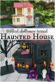 Upcycled Dollhouse To Halloween Haunted House Makeover Diy Halloween House Decorations Fun Halloween Decor Halloween Haunted Houses
