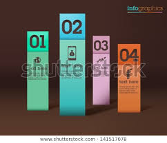 Modern 3 D Colorful Infographics Paper Charts Stock Vector