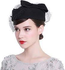 Oridoor British Style Pillbox Hat Women Church Derby Wedding Winter Vintage Fascinator Beret 100 Wool Felt Hat With Veil Fascinator Women Church British Style