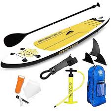 Great Sup Inflatable 11 Explorer Stand Up Paddle Board 4 Thick With Adjustable Paddle Travel Back Standup Paddle Best Inflatable Paddle Board Paddle Boarding