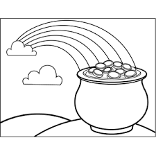 Check spelling or type a new query. Rainbow And Pot Of Gold Coloring Page