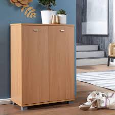Relaxdays schuhregal 10 ebenen, schuhschrank groß, steckregal platzsparend, regal diy, hxbxt 176 x 49 x 37 cm, weiß. Wohnling Design Schuhschrank Taja Modern Holz Real De