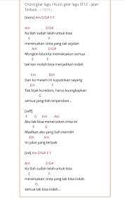 Check spelling or type a new query. Chord Lagu Indonesia St12 Jalan Terbaik Intro Am E G E F Am E G Ku Tlah Sudah Lelah Untuk Bisa E F Meneruskan Cinta Yang Tak Sejalan Am E G Mungkin Bila
