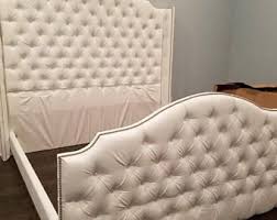 The marcella is an ideal choice for the guestroom or your master suite. Diamond Tufted Arched Cavendish Wingback Headboard Footboard And Bed Frame Set King Extra Tall Upholstered Bed Frame Bed Frame Sets Bed Frame