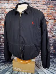 Black And Red Polo Jacket Polo Ralph Lauren Harrington Jacket Black Red Pony Insulated Padded Mens L Large Poloralphl Ralph Lauren Harrington Jacket Harrington Jacket Polo Ralph Lauren
