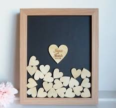 Use this gorgeous frame guest book at your wedding as a unique alternative to the traditional guest book! Personalised 50 Hearts Wooden Wedding Guest Book Drop Box Frame Ebay