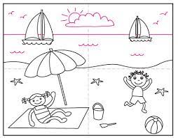 Allow your child to play around with colors, even if it gets a bit messy. How To Draw A Beach Art Projects For Kids