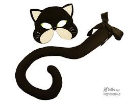 Black Cat Costume Pdf Sewing Pattern Easy Diy By Dollsanddaydreams 8 00 Cat Mask Cat Costume Diy Cat Mask Diy